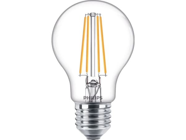 Philips LED Classic - LED-glödlampa - form: A60 - klar finish - E27 - 7 W (motsvarande 60 W) - klass E - svalt vitt ljus - 4000 K (paket om 3)
