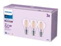 Miniatyrbild 1 av 4: Philips LED Classic - LED-glödlampa - form: A60 - klar finish - E27 - 7 W (motsvarande 60 W) - klass E - svalt vitt ljus - 4000 K (paket om 3)