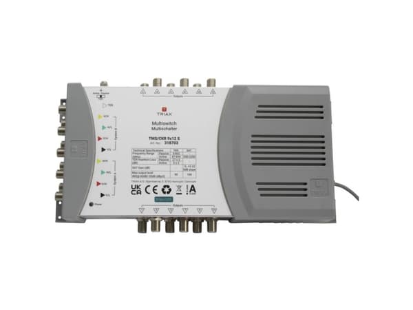 Triax TMS/CKR 9x12 S, 5 innganger, 12 utganger, 5 - 862 MHz, 950 - 2200 MHz, 10 dB, 10 dB