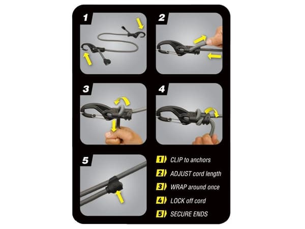 Nite Ize KnotBone elastisk stropp #5 grå-svart tau