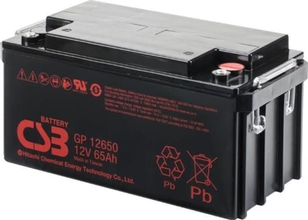 CSB GP12650, 12 V, Sort, 65 Ah, 500 A, 20 kg, -15 - 40 °C