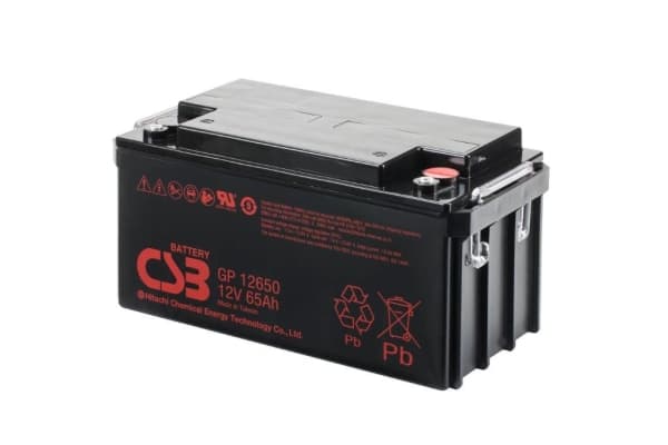 CSB GP12650, 12 V, Sort, 65 Ah, 500 A, 20 kg, -15 - 40 °C