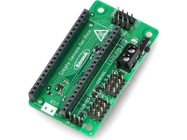 Raspberry Pi Simply Servos Board - servo-ohjain - 8 kanavaa - Raspberry Pi Pico - Kitronik 5339}