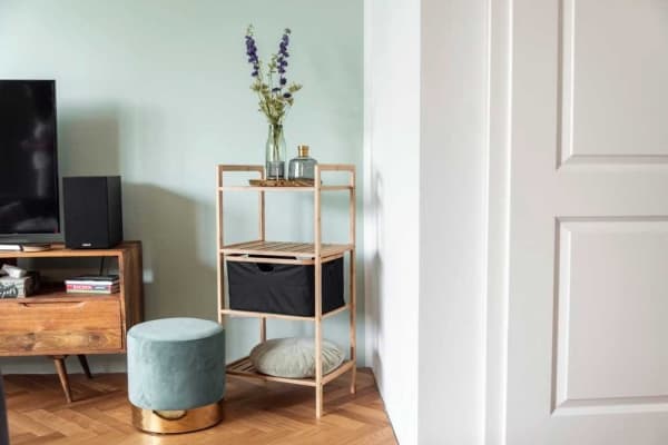 WENKO 50779100, Rackhylle, Frittstående, Bamboo, Polyester, Bamboo, Sort, Baderom, Soverom, Korridor, Veranda, Terrasse, Toalett, Garderobe, 3 hyller