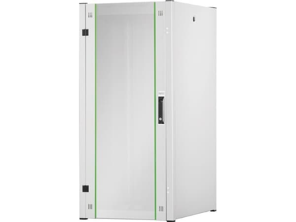 Digitus skap Hyper Pro frittstående nettverksskap 19" 26U stativ 600x800, frontdør glass, grå, 1000kg