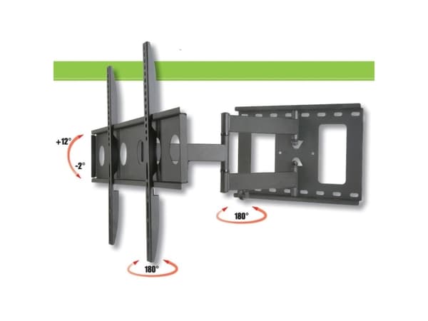 Techly ICA-PLB 148L, 165,1 cm (65"), 100 x 100 mm, 600 x 400 mm, -2 - 12°, -90 - 90°, Svart