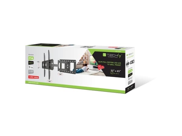 Techly ICA-PLB 148L, 165,1 cm (65"), 100 x 100 mm, 600 x 400 mm, -2 - 12°, -90 - 90°, Svart