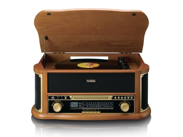 Lenco TCD-2551WD, Beltedrevet platespiller, Automatisk, Tre, MDF, 33 1/3,45,78 RPM, AM, FM