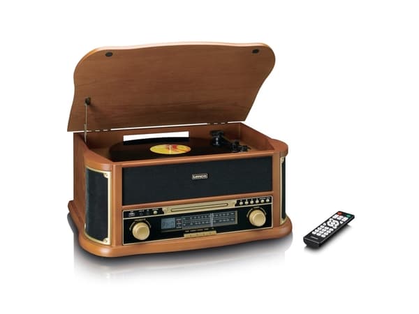 Lenco TCD-2551WD, Beltedrevet platespiller, Automatisk, Tre, MDF, 33 1/3,45,78 RPM, AM, FM