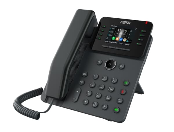 Fanvil V62G, IP-puhelin, musta, yhdistetty luuri, SIP-info, 12 linjaa, 1000 merkintää