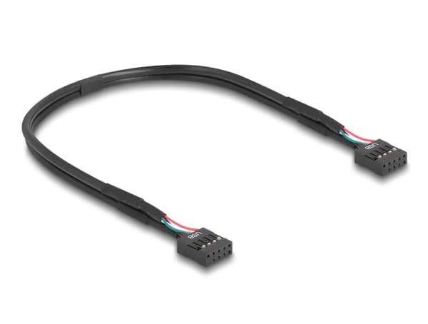 Delock - USB-adaptersats - 9-stifts USB 2.0-kontakt (hane) till 20 pin USB Typ E (hona) Tangent A, vinkelställd - magnetisk