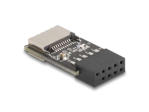 Delock - Intern USB-adapter - 9-stifts USB 2.0-kontakt (hona) till 20 pin USB Typ E (hona) Nyckel A - 2,54 mm stigning