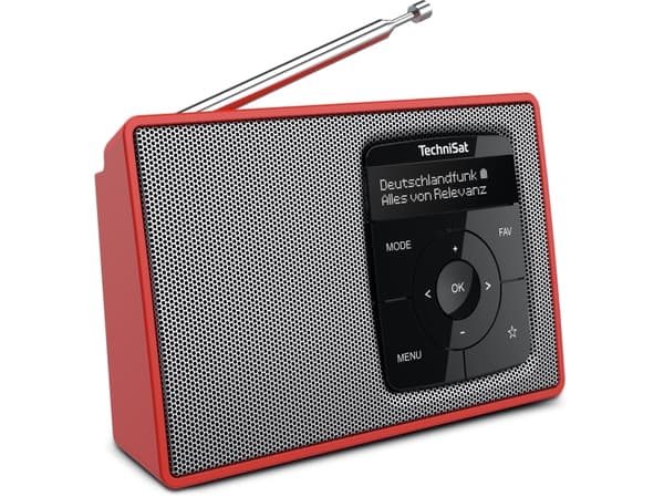 Pöytäradio TechniSat DIGITRADIO 2 DAB+, FM Herätystoiminto Punainen-hopea