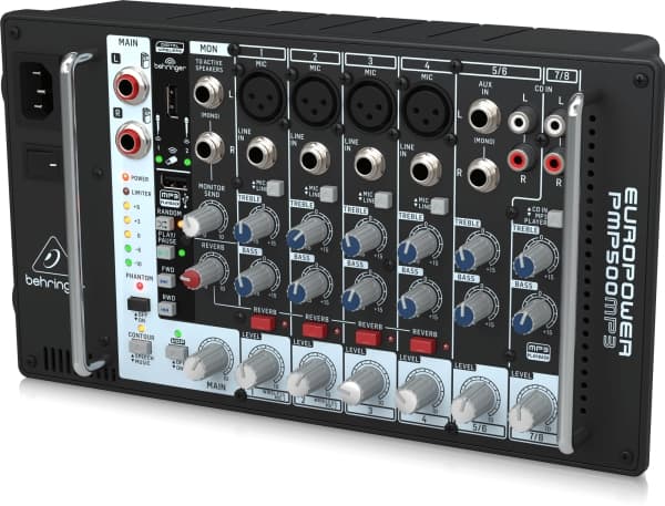 Behringer PMP500MP3, 8 kanavaa, Musta
