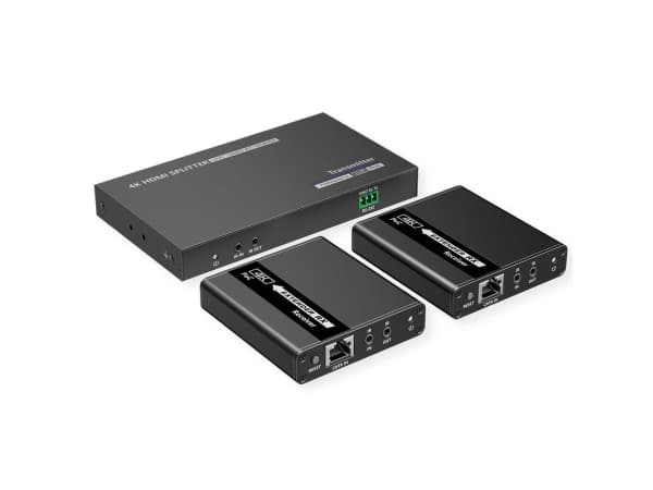 VALUE 14.99.3464, AV-sender og -mottaker, 40 m, Koblet med ledninger (ikke trådløs), Sort