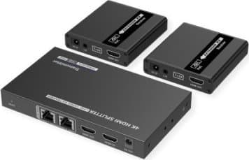 VALUE 14.99.3464, AV-sender og -mottaker, 40 m, Koblet med ledninger (ikke trådløs), Sort