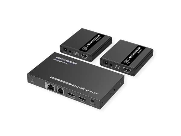 VALUE 14.99.3464, AV-sender og -mottaker, 40 m, Koblet med ledninger (ikke trådløs), Sort
