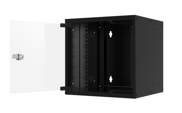 EFB Elektronik WGB-1006TS.30, Väggmonterad rack, 6U, 30 kg, Knapplås, Kuggskenor, Förbättrad kabelhantering