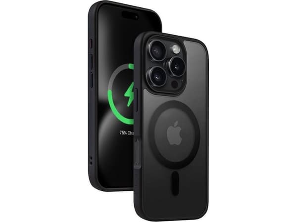 Crong Crong Hybrid Frost MAG Cover - Etui z MagSafe do iPhone 16 Pro (czarny)
