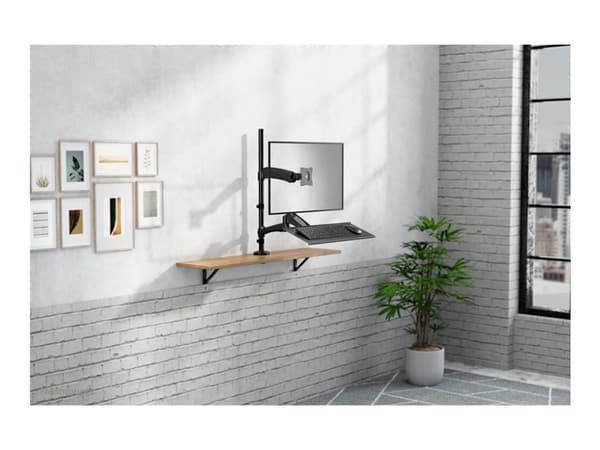 Neomounts FPMA-D500KEYB - Asennussarja - täysliike - LCD-näytölle/PC-laitteille - musta - näytön koko: 10"-27" - kiinnitettävä kiinnikkeellä, silmäll
