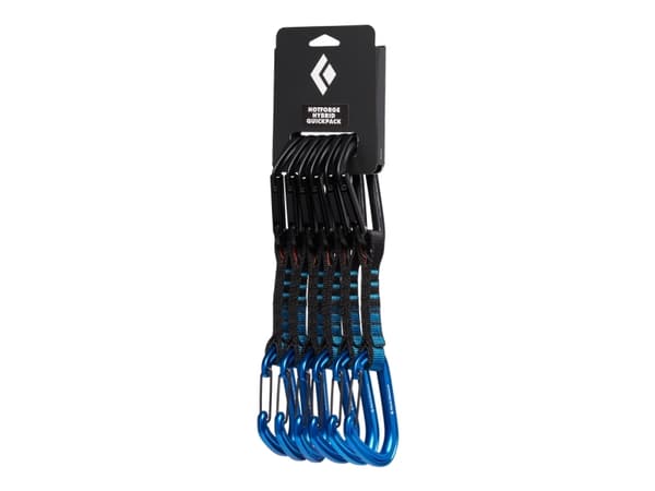 Black Diamond Hotforge Hybrid Quickpk, Nyckellås, Låsbar karbinhake, D-formad, Blå, 24 kN, 8 kN