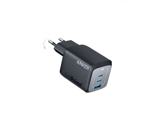 Anker Prime - Strømadapter - GaN - AC 100-240 V - 67 watt - utgangskontakter: 3