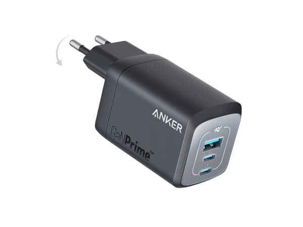 Anker Prime - Strømadapter - GaN - AC 100-240 V - 67 watt - utgangskontakter: 3
