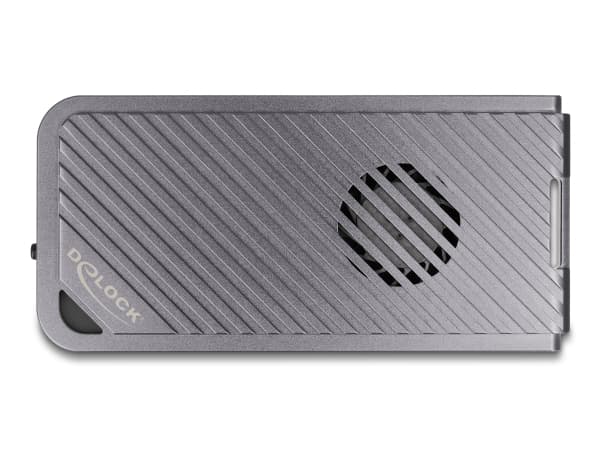 Delock - Drevkabinett - 40 Gbps, gaming style, with LED and fan, tool free - M.2 - M.2 NVMe Card - USB4, Thunderbolt 4, Thunderbolt 3 - sølv
