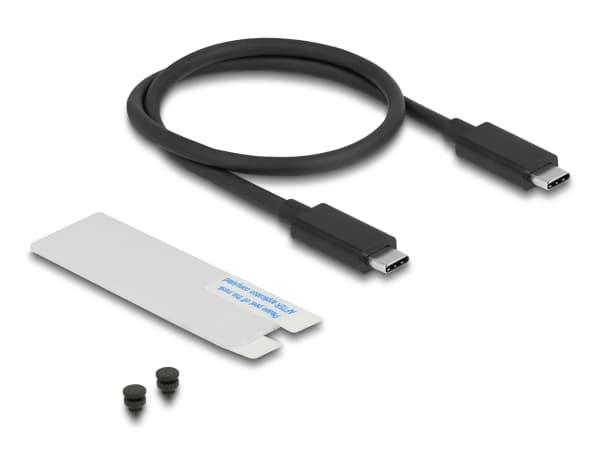 Delock - Drevkabinett - 40 Gbps, gaming style, with LED and fan, tool free - M.2 - M.2 NVMe Card - USB4, Thunderbolt 4, Thunderbolt 3 - sølv