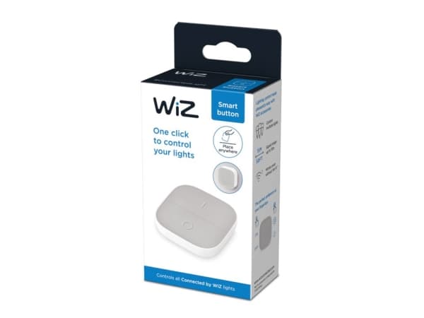 WiZ Smart button -ohjauspainike, Lighting, Painikkeiden painaminen, IP20, Harmaa, Valkoinen