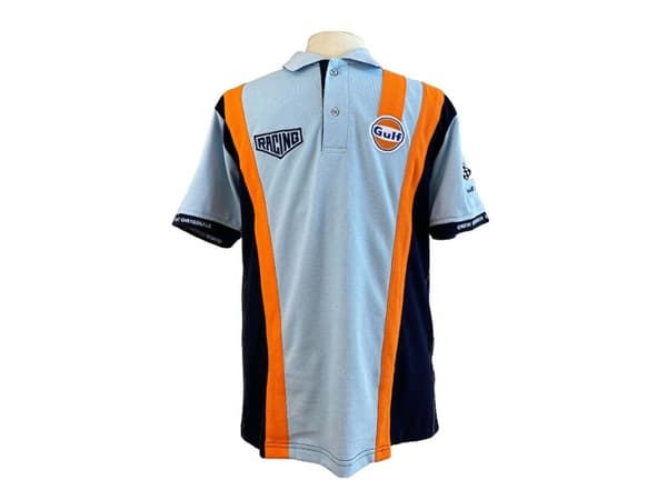 Gulf Racing Pro polo-shirt. Retro lysblå 3XL
