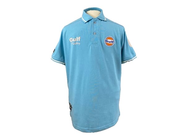 Gulf Vintage polo-shirt. Retro lysblå XL