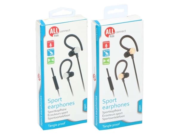 Allride Høretelefoner med mikrofon og sportsklip