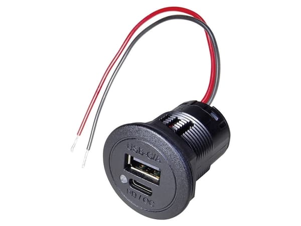 USB-C uppoasennusliitin LED-valolla