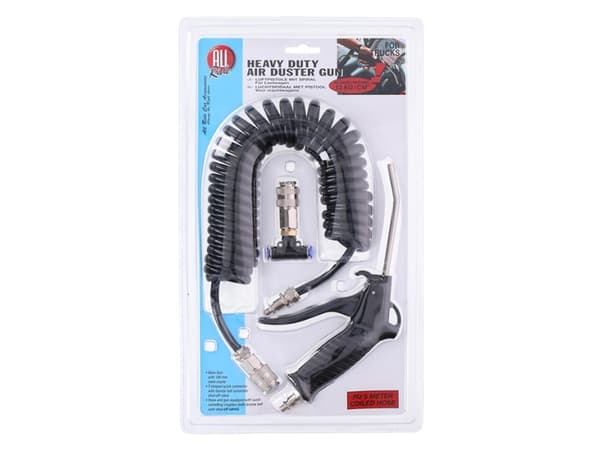 Allride Luftpistolsæt, spiralslange, heavy duty, sort,