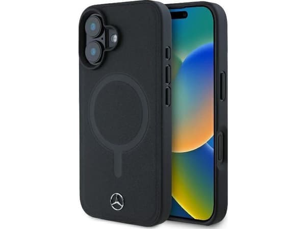 Mercedes MEHMP16M23RCMK iPhone 16 Plus 6.7" black hardcase Smooth Leather MagSafe