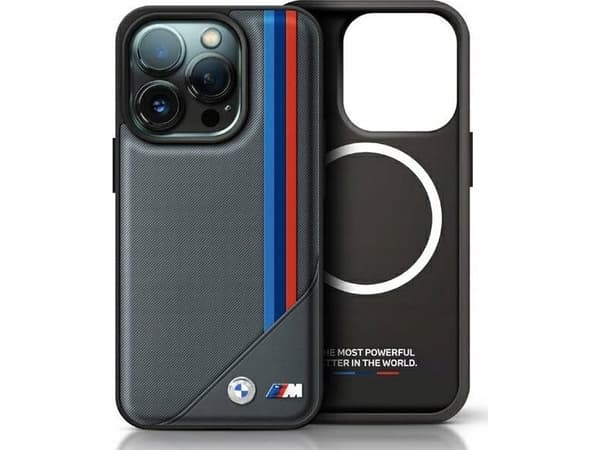 BMW BMHMP16X23PUTRA iPhone 16 Pro Max 6.9" anthracite hardcase M Meshed Tricolor Stripes MagSafe
