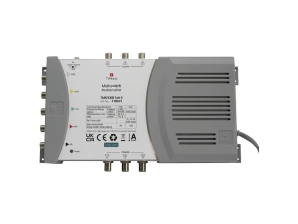 Triax 318601, 5 innganger, 6 utganger, 950 - 2200 MHz, 47 - 694 MHz, 180 - 264 V, -20 - 55 °C