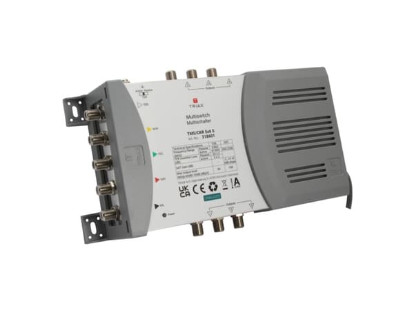 Triax 318601, 5 innganger, 6 utganger, 950 - 2200 MHz, 47 - 694 MHz, 180 - 264 V, -20 - 55 °C
