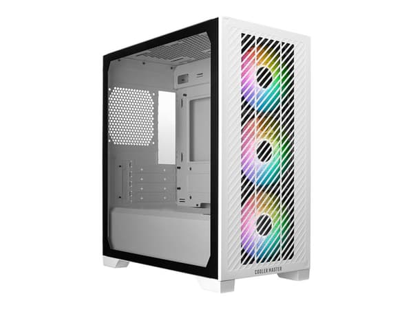 Cooler Master Elite 301 valkoinen, minitorni, PC, valkoinen, ITX, mikro-ATX, muovi, teräs, karkaistu lasi, lisää Valkoinen