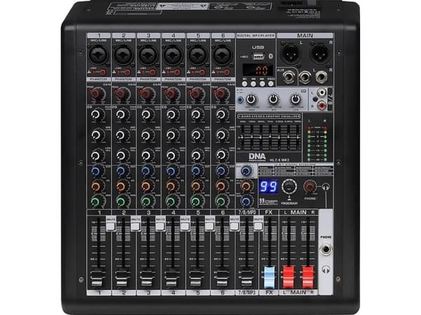 DNA DNA HLC 6 MK2 analog ljudmixer 6 kanaler USB MP3 Bluetooth Phantom DSP
