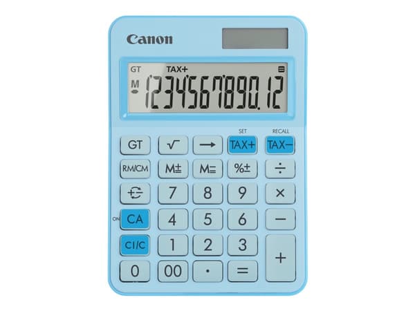 Canon LS-125KB - Skrivebordskalkulator - 12 sifre - solpanel, batteri - blå Blå