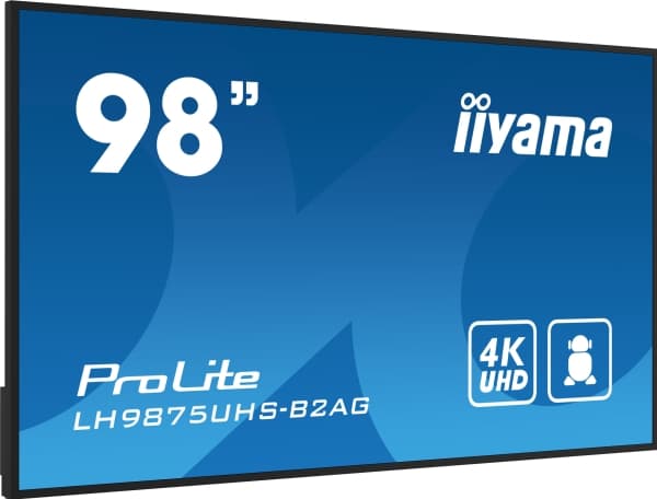 iiyama ProLite LH9875UHS-B2AG - 98" Diagonalklasse (97.5" synlig) LED-bakgrunnsbelyst LCD-skjerm - intelligent skilting - med innebygd mediespiller /