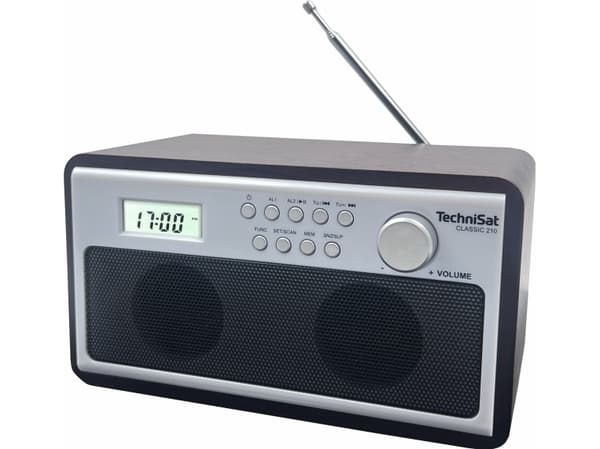 TechniSat CLASSIC 210 Clock Analog Silver, Wood