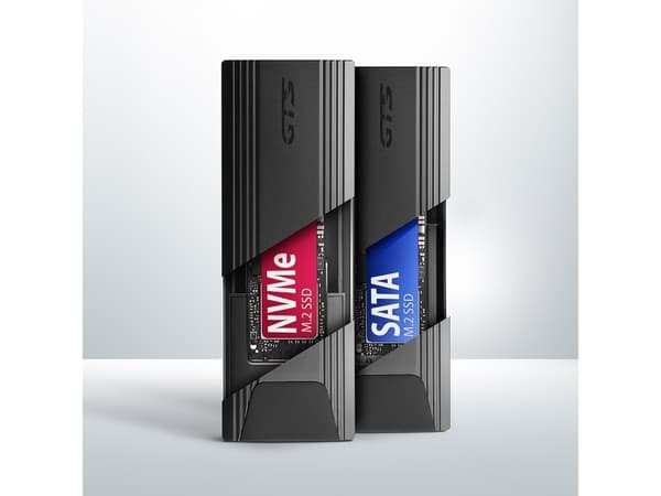 Axagon EEM2-GTS2, SSD-kabinett, M.2, NVMe-oF, SATA, 10 Gbit/s, USB-tilkobling, Sort