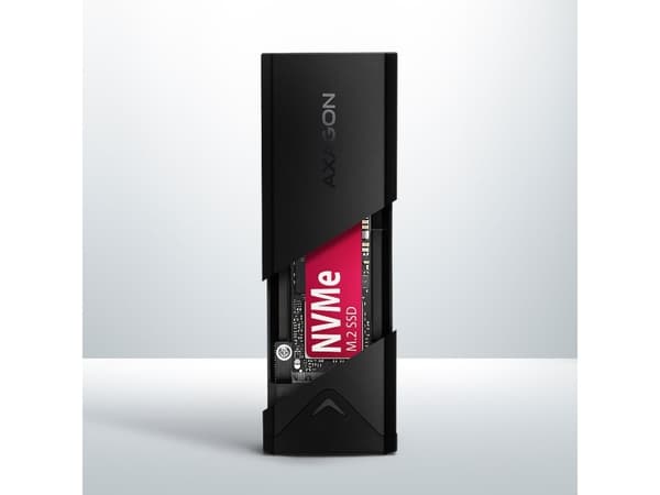 Axagon EEM2-UB2, SSD-inkapsling, M.2, M.2, NVMe-oF, 10 Gbit/s, USB-anslutning, Svart