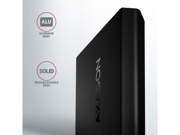 Axagon EEM2-UB2, SSD-inkapsling, M.2, M.2, NVMe-oF, 10 Gbit/s, USB-anslutning, Svart