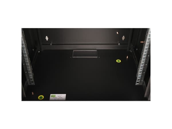 ROLINE 26.21.0174, Väggmonterad rack, 12U, Knapplås, Kuggskenor, 22,5 kg, Svart