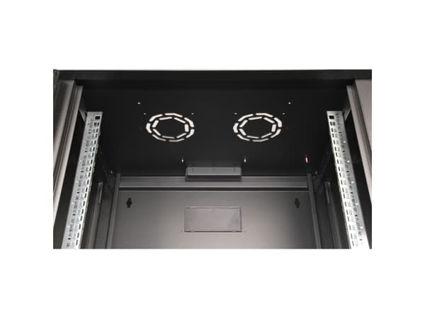 ROLINE 26.21.0174, Väggmonterad rack, 12U, Knapplås, Kuggskenor, 22,5 kg, Svart