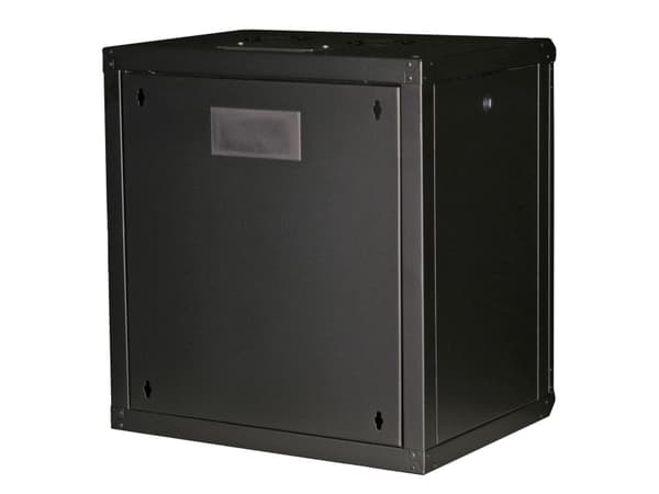 ROLINE 26.21.0174, Väggmonterad rack, 12U, Knapplås, Kuggskenor, 22,5 kg, Svart